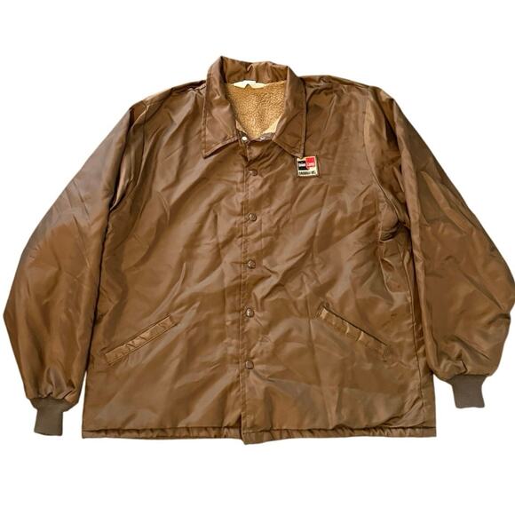 Vintage 80s Union Camp Savannah Mill Brown Jacket with Lining Adult XXL - Picture 1 of 4